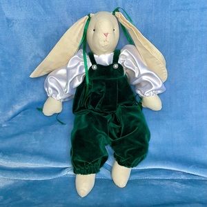 Pristine Rare ‘80s handmade 18” muslin bunny rabbit collectible